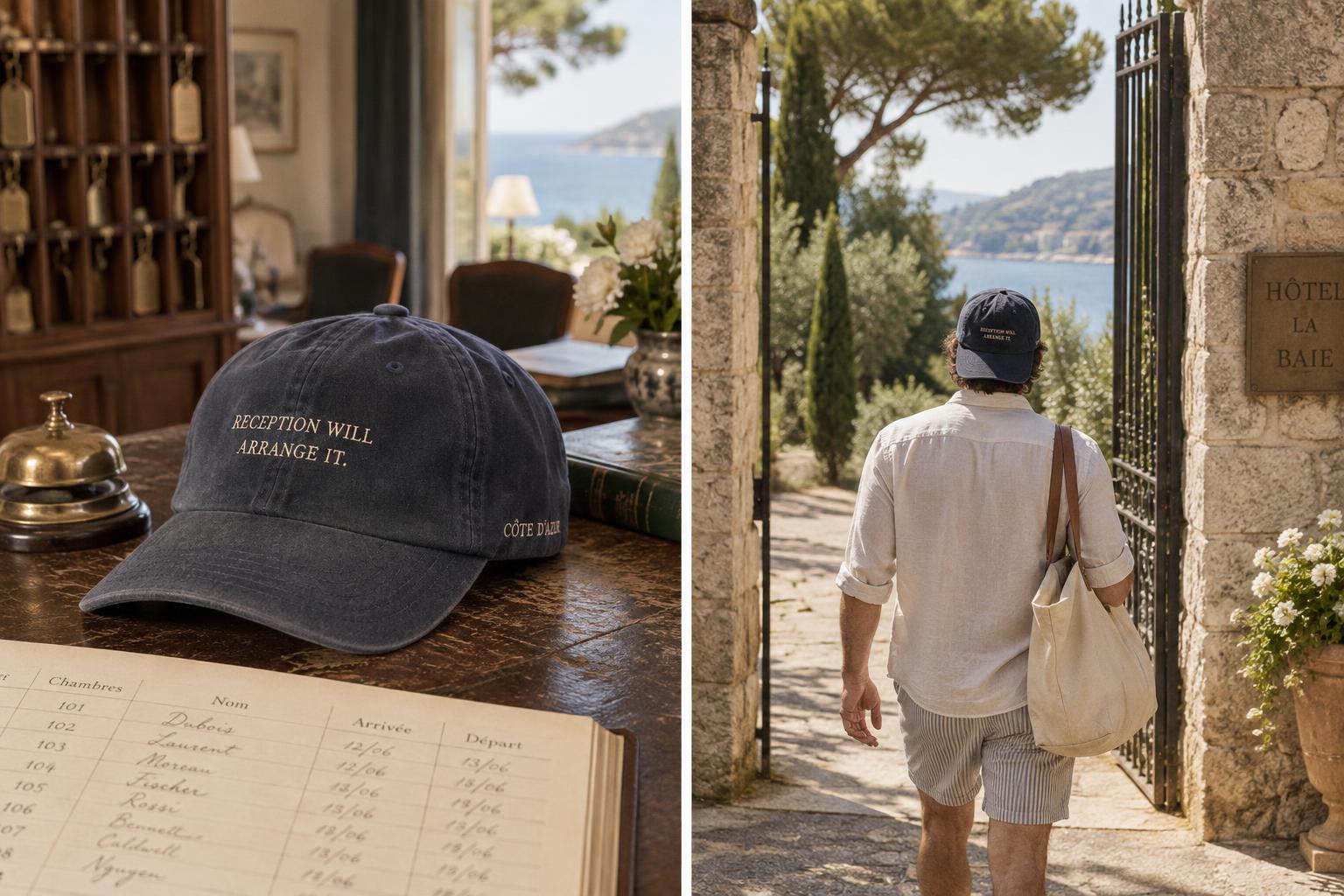 The Reception Cap in use at Réception